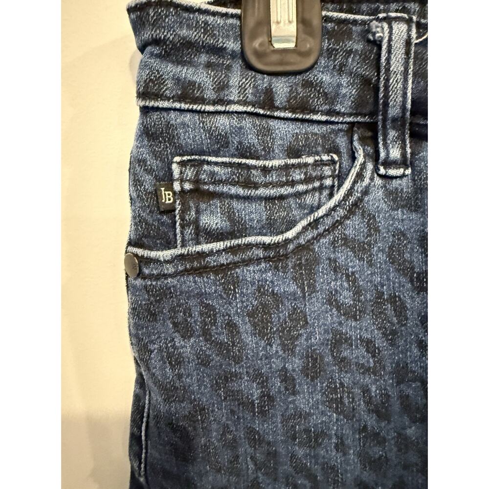 Judy Blue Shorts Womens M Blue Cutoffs 4" Leopard Print Mid Rise Dark Wash Denim - Picture 3 of 7